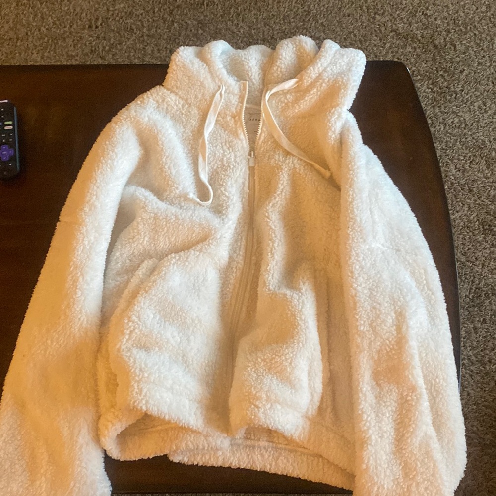 Oversized white teddy bear sherpa
